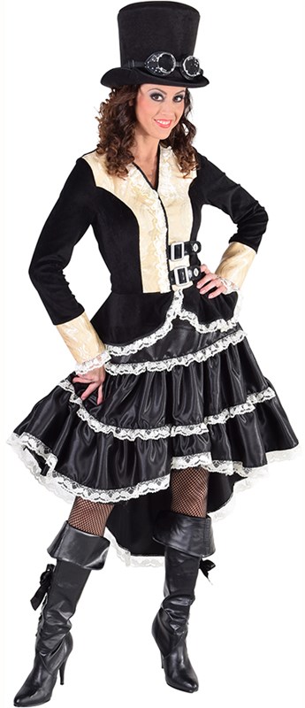 Damesjurk Steampunk Luxe Zwart