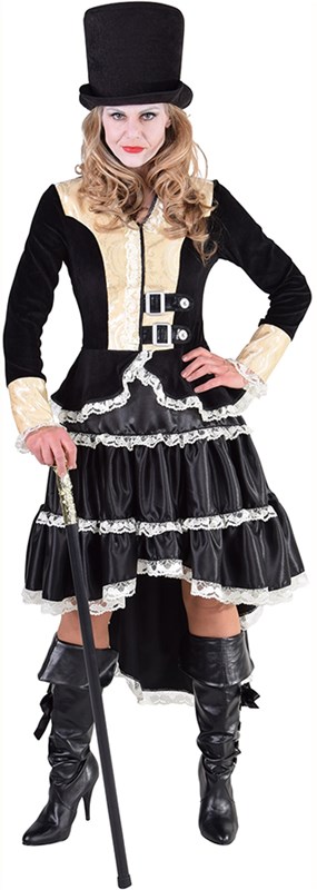 Damesjurk Steampunk Luxe Zwart-2