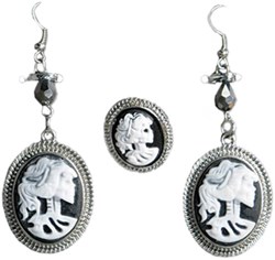 Black And Bone Skeleton Jewelry Set
