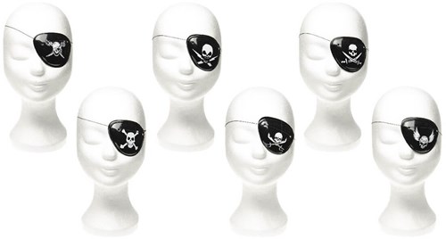 Piraten Ooglapje Doodshoofd (plastic)