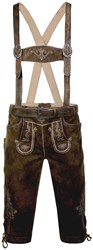 Lederhose Kniebund Schorski Walnoot (geitenleer)