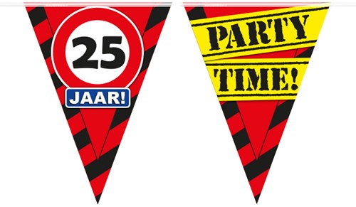 Vlaggenlijn Party 25 Jaar Verkeersbord