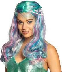 Pruik Zeemeermin Pastel met Parels