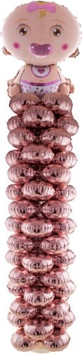 Folie Ballonnenpilaar Geboorte Meisje (160cm)