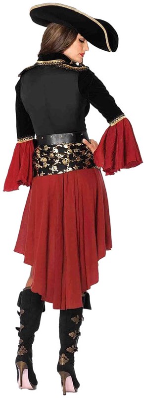 Piratenkostuum Cruel Seas Captain voor dames (achterkant)
