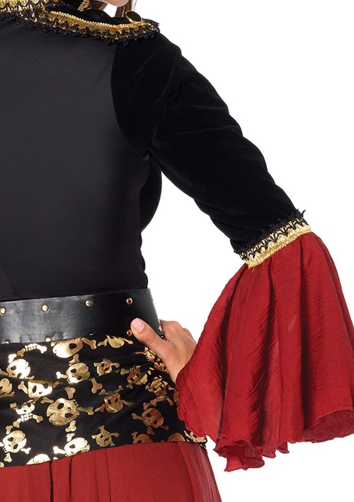 Piratenkostuum Cruel Seas Captain voor dames (detail achterkant)