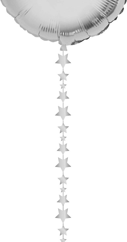 Ballonnenlint Sterretjes Zilver (2m) (voorbeeld)