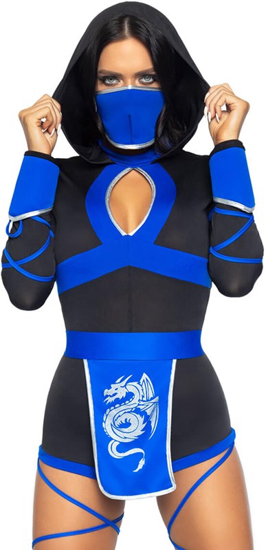 Dameskostuum Sexy Dragon Ninja Blue (blauw detail)