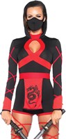 Dameskostuum Sexy Dragon Ninja Red (rood detail)