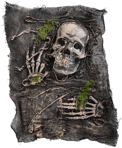 Halloween Decoratie Doodshoofd en Handen - 55x42cm