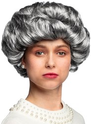Pruik Elizabeth Grijs