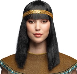 Pruik Egyptische Cleopatra met hoofdband 