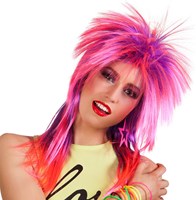 Pruik Punk/Disco Kimberly Roze-Paars