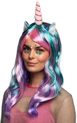 Unicorn Pruik Daydream met Oortjes