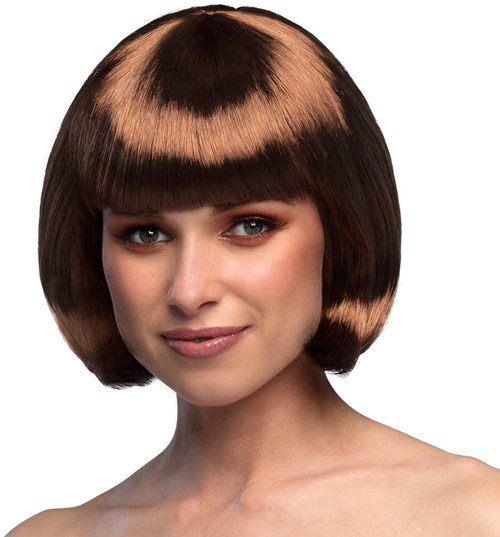 Pruik Bobline Cabaret Bruin