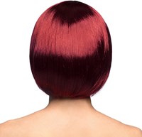 Pruik Bobline Cabaret Rood/Bruin (achterkant)