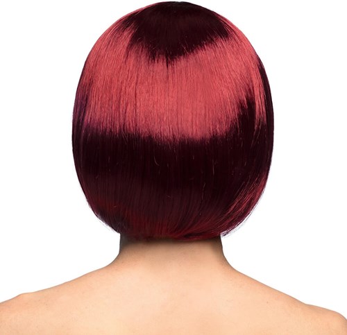 Pruik Bobline Cabaret Rood/Bruin (achterkant)