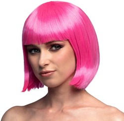 Pruik Bobline Cabaret Roze