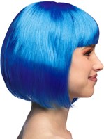 Pruik Bobline Cabaret Blauw (zijkant)