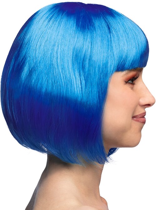 Pruik Bobline Cabaret Blauw (zijkant)