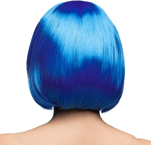 Pruik Bobline Cabaret Blauw (achterkant)
