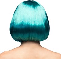 Pruik Bobline Cabaret Turquoise (achterkant)