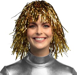 Pruik Lametta Goud
