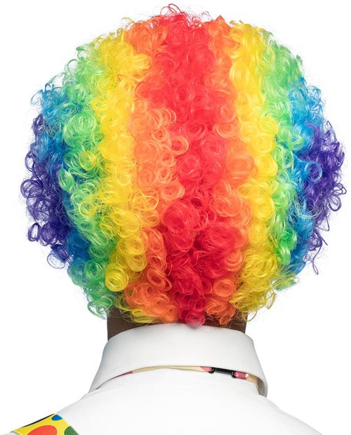 Gekrulde Regenboog Pruik (achterkant)