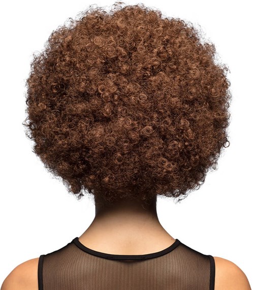 Pruik Oversized Afro Bruin (achterkant)
