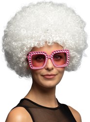 Pruik Oversized Afro Wit