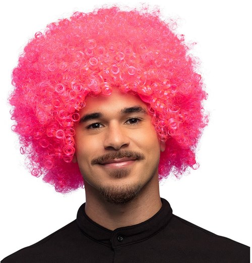 Pruik Oversized Afro Pink (1)