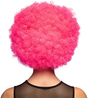 Pruik Oversized Afro Pink (achterkant)