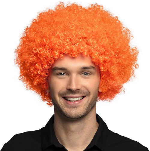 Pruik Oversized Afro Oranje (1)