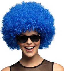 Pruik Oversized Afro Blauw