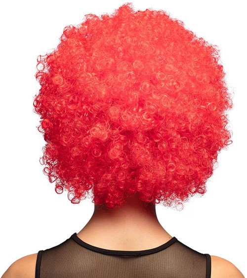 Pruik Oversized Afro Rood (achterkant)