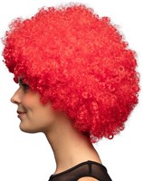 Pruik Oversized Afro Rood (zijkant)