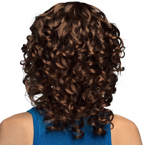 Pruik Curly Bruin