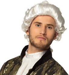 Pruik Barock Heer Wit