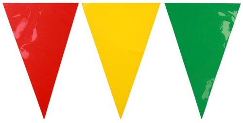 Brandvertragende Vlaggenlijn Rood-Geel-Groen 10m-2