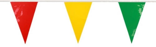Brandvertragende Vlaggenlijn Rood-Geel-Groen JUMBO 10m (PVC)
