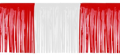 Brandvertragend Slinger met Franjes Rood-Wit 6mx30cm-2