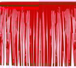 Brandvertragende Slinger met Franjes Rood 6mx30cm (PVC)