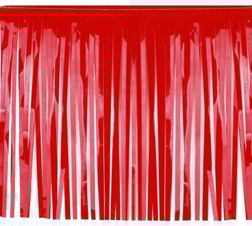 Brandvertragende Slinger met Franjes Rood 6mx30cm (PVC)