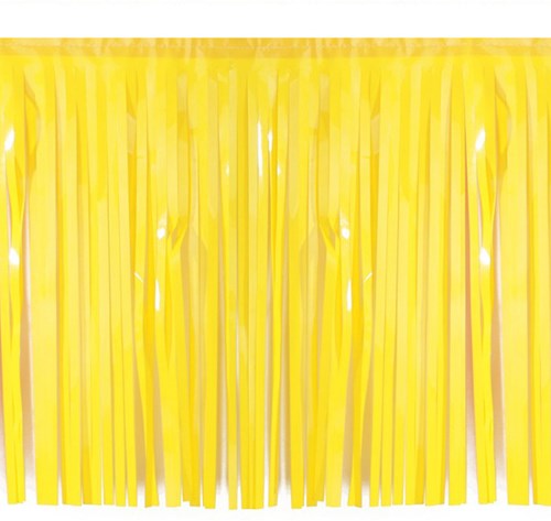 Brandvertragende Slinger met Franjes Geel 6mx30cm (PVC)