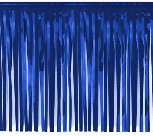 Brandvertragende Slinger met Franjes Blauw 6mx30cm (PVC)