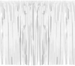 Brandvertragende Slinger met Franjes Wit 6mx30cm (PVC)