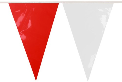 Brandvertragende Vlaggenlijn Rood-Wit 10m (PVC)-2