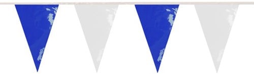 Brandvertragende Vlaggenlijn Blauw-Wit 10m (PVC)