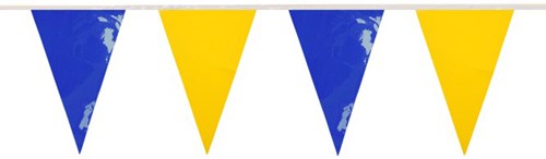 Brandvertragende Vlaggenlijn Blauw-Geel 10m (PVC)
