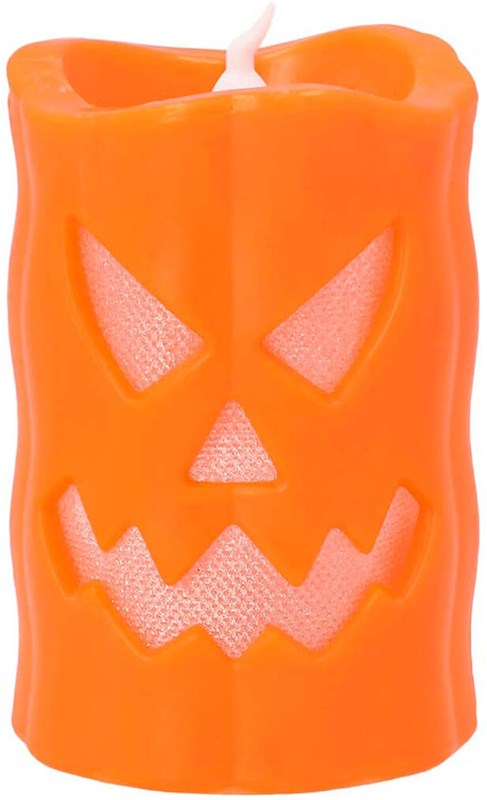 Halloween Led-Kaars Pompoen (10x6cm) (uit)